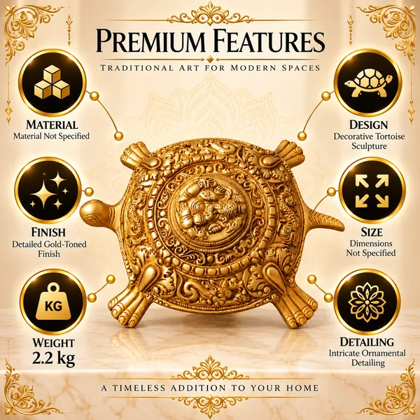 100%_Brass_Golden_Vastu_Tortoise_Statue_|_2.4_kg_Heavy_Brass_Turtle_Figurine_with_Ganesha_Design_|_Handmade_Decorative_Showpiece_for_Home_Décor,_Office,_Temple,_Vastu,_Feng_Shui_&_Gift