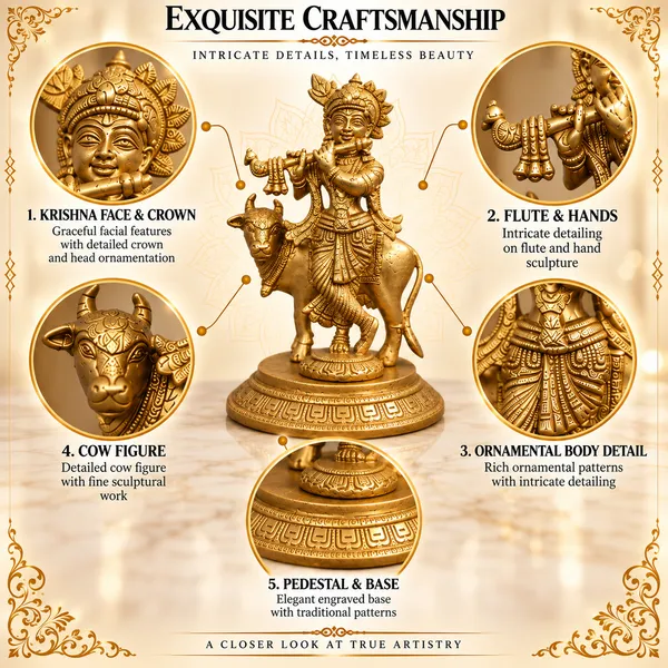100%_Brass_Golden_Lord_Krishna_with_Cow_Statue_|_2_kg_Heavy_Brass_Krishna_Idol_|_Handmade_Flute_Playing_Kanha_Showpiece_for_Home_Temple,_Pooja_Room,_Living_Room,_Office,_Janmashtami_Décor_&_Spiritual_Gift