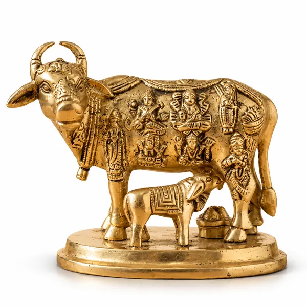 Traditional_Indian_Brass_Cow_And_Calf_Statue_-_Religious_Decor_Figurine