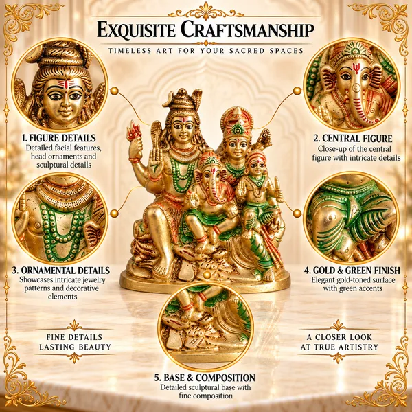 100%_Brass_Golden_Hand-Painted_Shiv_Parivar_Statue_|_3.3_kg_Heavy_Brass_Shiva_Family_Idol_with_Ganesha,_Parvati_&_Kartikeya_|_Handmade_Decorative_Showpiece_for_Home_Temple,_Pooja_Room,_Living_Room_&_Spiritual_Gift