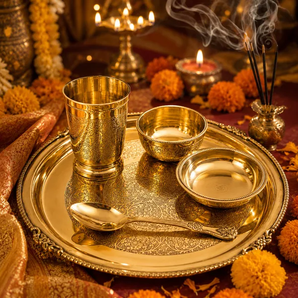 100%_Brass_Golden_Dinner_Set_|_1_kg_Heavy_Brass_Dining_Thali_Set_with_Plate,_Glass,_2_Bowls_&_Spoon_|_Handmade_Traditional_Dinnerware_for_Home,_Pooja,_Gifting_&_Festive_Use