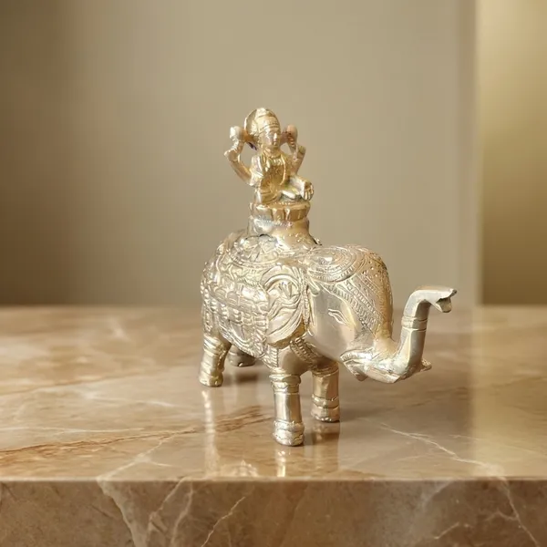 100%_Brass_Golden_Lakshmi_on_Elephant_Statue_|_1.700_kg_Heavy_Brass_Idol_|_Handmade_Decorative_Golden_Finish_Showpiece_for_Home_Décor,_Temple,_Office,_Living_Room_&_Gift