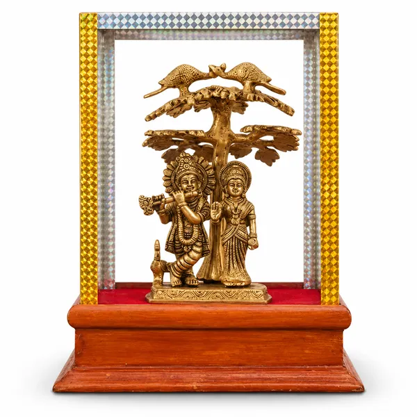 Radha_Krishna_Brass_Idol_With_Tree_Canopy_-_Gold_Finish