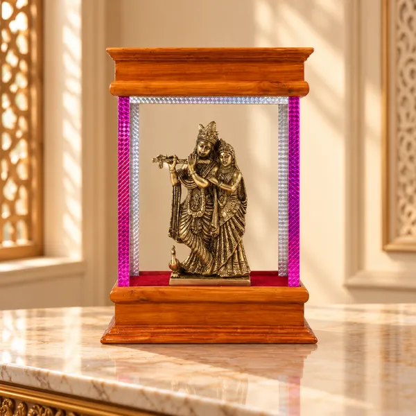 Decorative_Wall-Mounted_Pooja_Mandir_With_Glass_Shelves_And_Ornamental_Frame