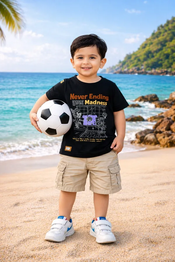Rudnika_Trends_Kids_Navy_Blue_Graphic_TShirt_Never_Ending_Madness_Printed_Tee_Cotton_Round_Neck_Casual_TShirt_for_Boys