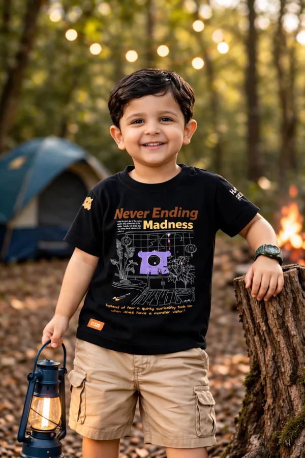 Rudnika_Trends_Kids_Navy_Blue_Graphic_TShirt_Never_Ending_Madness_Printed_Tee_Cotton_Round_Neck_Casual_TShirt_for_Boys