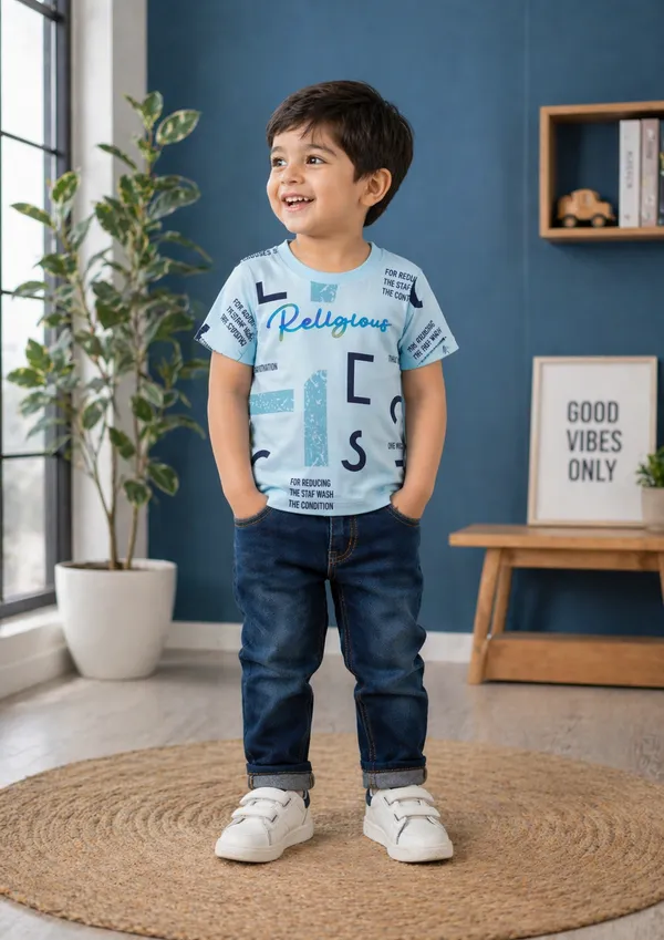 Rudnika_Trends_Kids_Sky_Blue_Printed_TShirt_All_Over_Typography_Graphic_Tee_Cotton_Round_Neck_Casual_TShirt_for_Boys