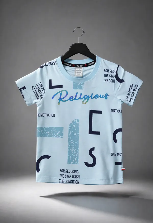 Rudnika_Trends_Kids_Sky_Blue_Printed_TShirt_All_Over_Typography_Graphic_Tee_Cotton_Round_Neck_Casual_TShirt_for_Boys