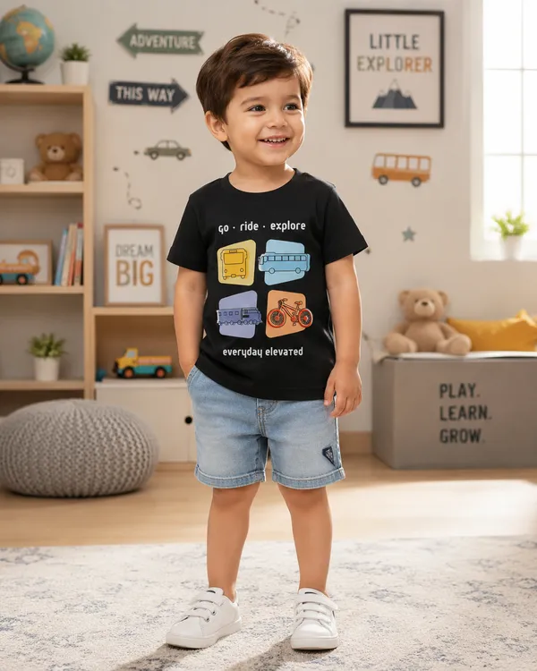 Go_Ride_Explore:_Rudnika_Trends_Vehicle_Print_Round_Neck_hald_sleeves_black_T-Shirt