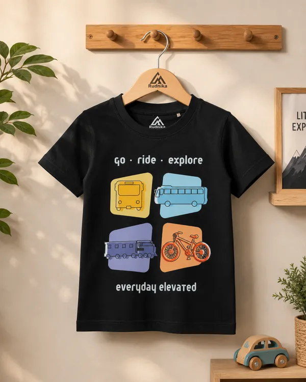 Go_Ride_Explore:_Rudnika_Trends_Vehicle_Print_Round_Neck_hald_sleeves_black_T-Shirt