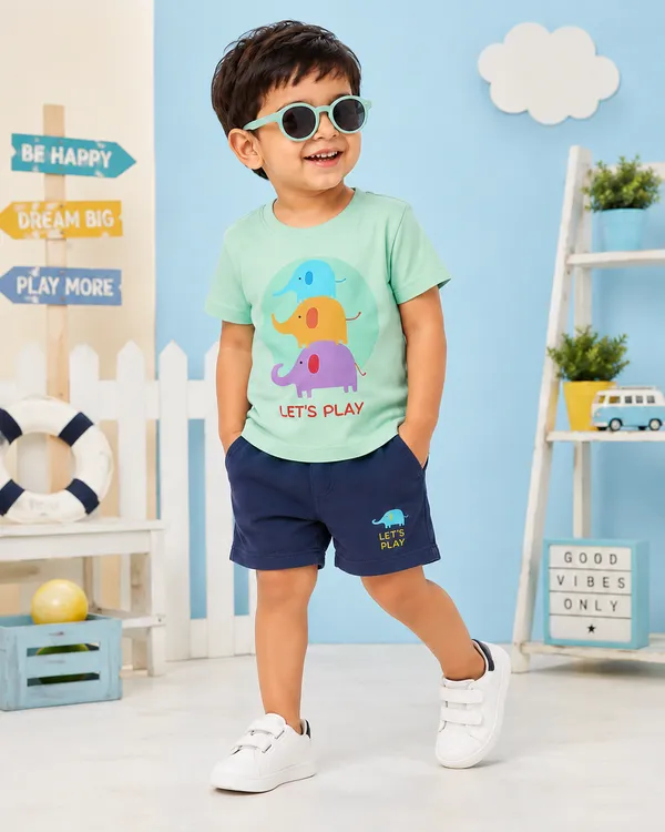 Lets_Play:_Mint_Green_Colourfull_Elephant_Graphic_Print_half_sleeves_T_shirt_for_boys
