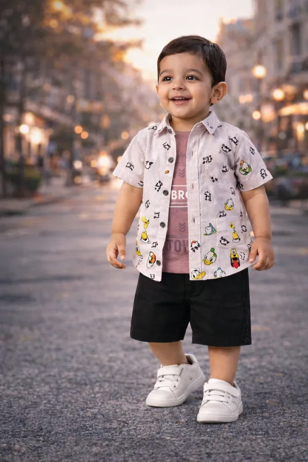 Rudnika_Trends_Boys_3Piece_Casual_Set_Pink_Printed_Shirt_Graphic_Tee_&_Shorts