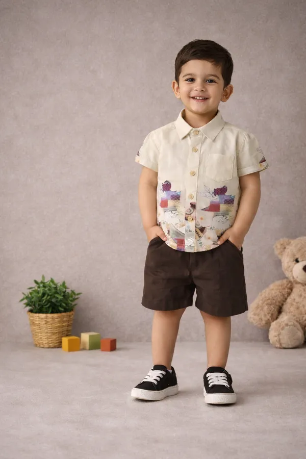 Rudnika_Trends_Boys_Abstract_Print_Casual_Shirt_&_Shorts_Set_2Piece_Summer_Outfit