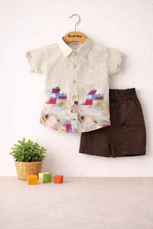 Rudnika_Trends_Boys_Abstract_Print_Casual_Shirt_&_Shorts_Set_2Piece_Summer_Outfit