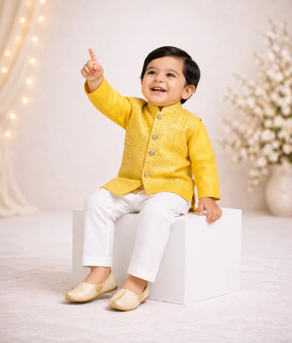 Rudnika_Trends_Kids_Ethnic_Wear_Combo_Set_Yellow_Kurta_Jacket_with_Dhoti_&_Pant_Set_Festive_Traditional_Outfit_for_Boys