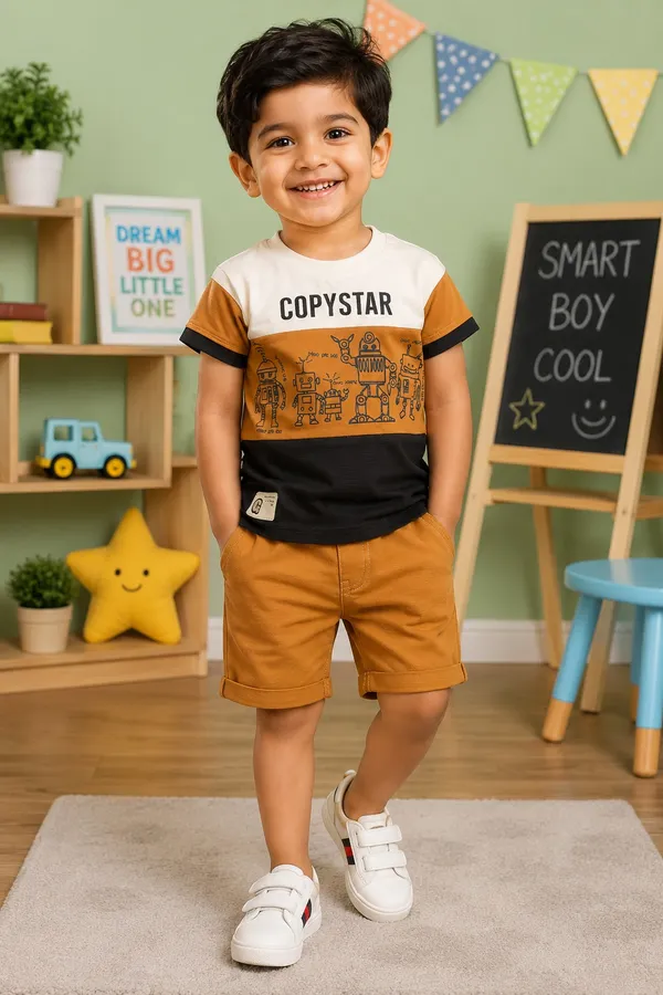 Rudnika_Trends_Kids_Cotton_Half_Sleeve_T-Shirt_|_Robot_Graphic_Casual_Wear_for_Kids