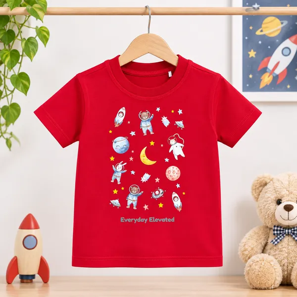 Space_Graphic:_Red_Astronaut_&_Galaxy_Printed_Half_sleeves_T_shirt_for_Boys