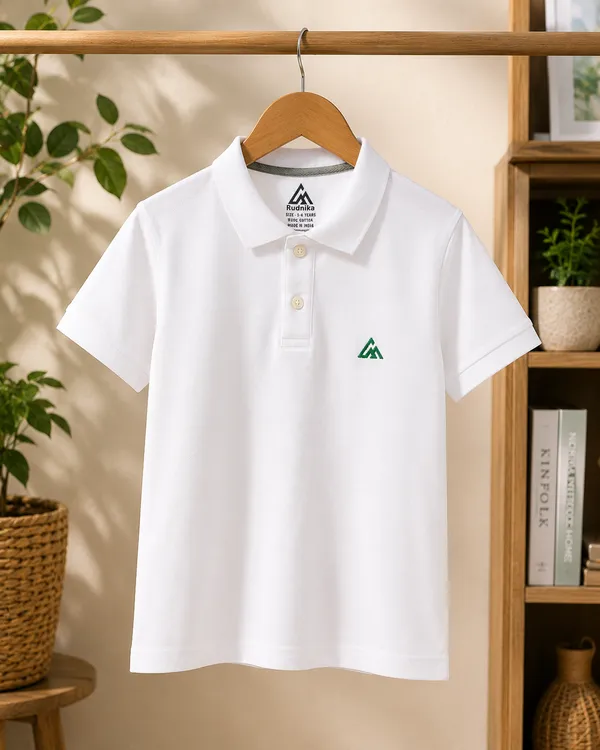 White_Polo:_Rudnika_Trends_Half_Sleeve_Collared_Casual_T-Shirt_for_Kids