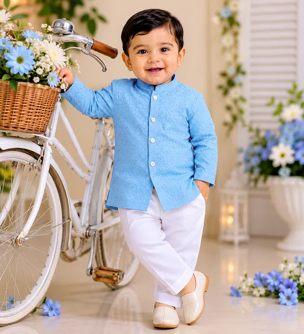 Rudnika_Trends_Baby_Boys_3Piece_Ethnic_Combo_Sky_Blue_Kurta_with_Dhoti_and_Pajama_Set