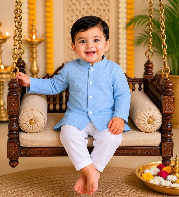 Rudnika_Trends_Baby_Boys_3Piece_Ethnic_Combo_Sky_Blue_Kurta_with_Dhoti_and_Pajama_Set