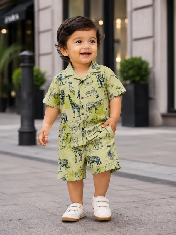 Rudnika_Trends_Animal_print_CoOrd_Set_Green