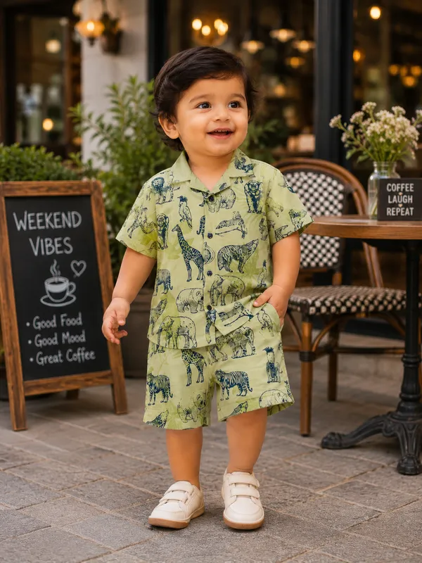Rudnika_Trends_Animal_print_CoOrd_Set_Green