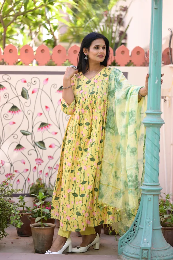 Lemon_Yellow_Cotton_Premium_And_Fancy_Design_Kurta_Set_For_Women