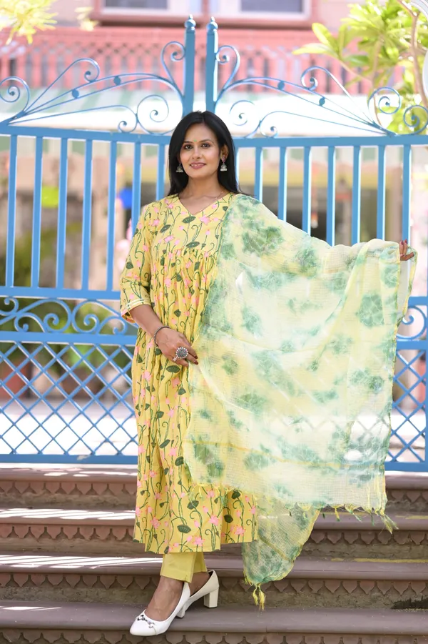 Lemon_Yellow_Cotton_Premium_And_Fancy_Design_Kurta_Set_For_Women