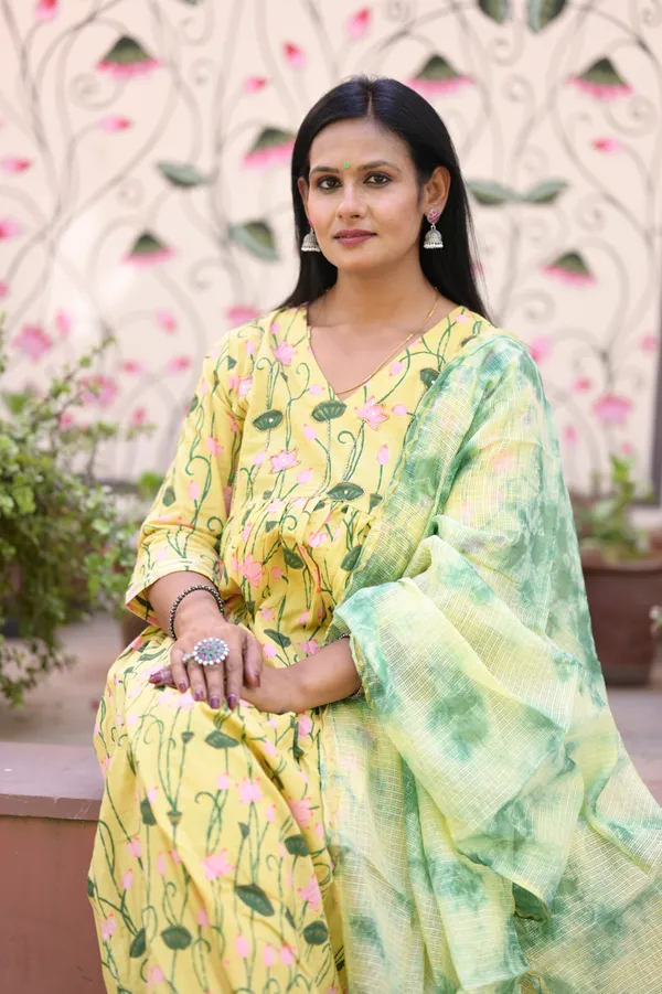 Lemon_Yellow_Cotton_Premium_And_Fancy_Design_Kurta_Set_For_Women