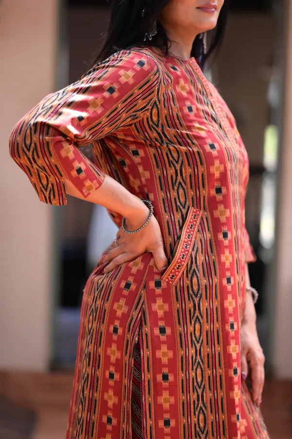 Brick_Red_Cotton_Premium_And_Fancy_Design_Kurta_Set_For_Women