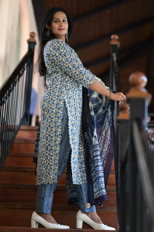 Indigo_Cotton_Premium_And_Fancy_Design_Kurta_Set_For_Women