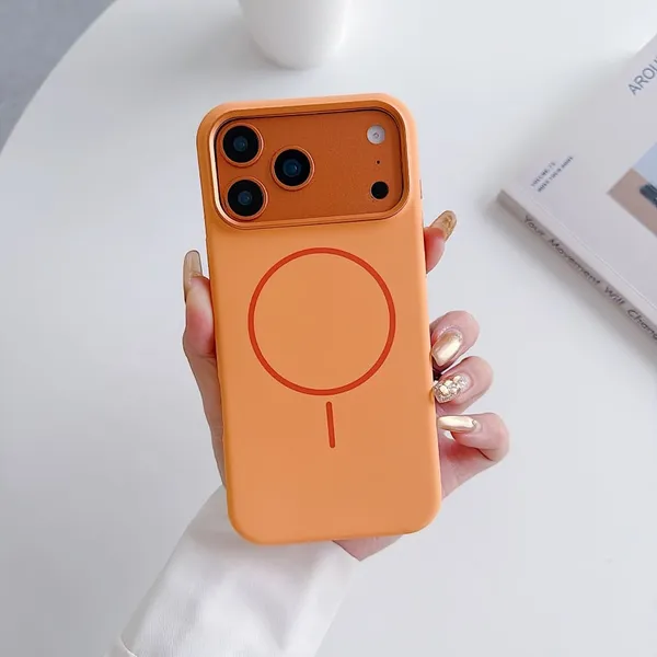 MagSafe_Compatible_Silicone_Phone_Case_with_Camera_Protection_-_Orange_Pack_Of_3