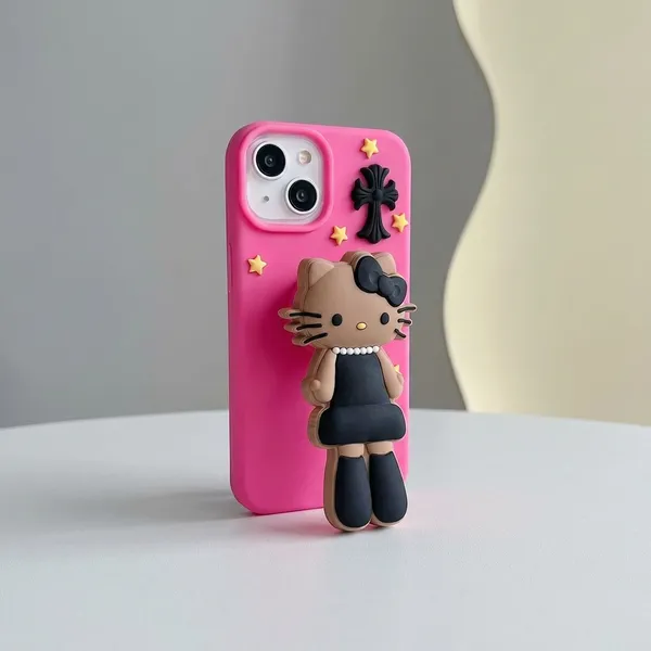 Cute_Pink_Cat_Character_iPhone_Case_with_3D_Doll_Stand_Pack_Of_3
