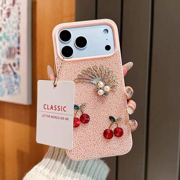 Sparkling_Peacock_&_Cherry_Embellished_Phone_Case_with_Card_Holder_-_Pink_Pack_Of_3