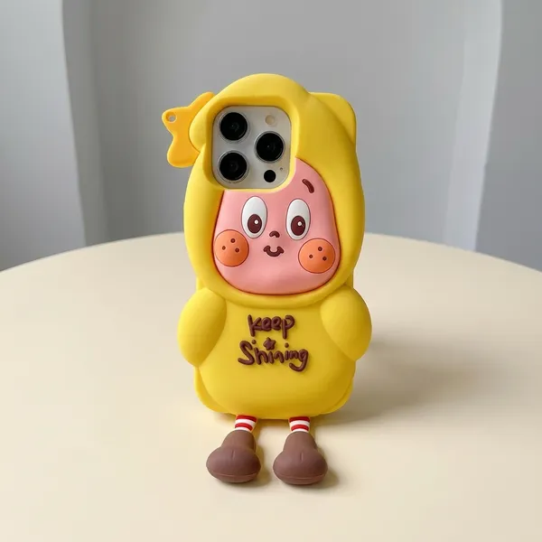 Cute_Yellow_Character_iPhone_Case_with_3D_Arms_and_Legs_Pack_Of_3