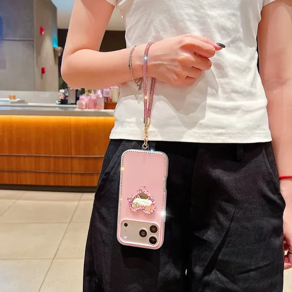 Pink_Heart_Mirror_Phone_Case_with_Crossbody_Strap