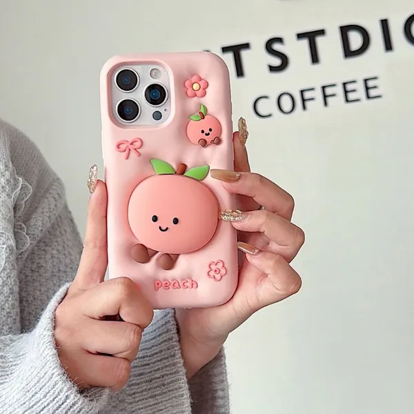 Cute_Peach_Phone_Case_with_3D_Fruit_Design_Pack_Of_3