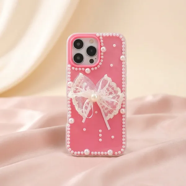 Pink_Pearl_Bow_Decorated_Phone_Case_for_iPhone_Pack_Of_3