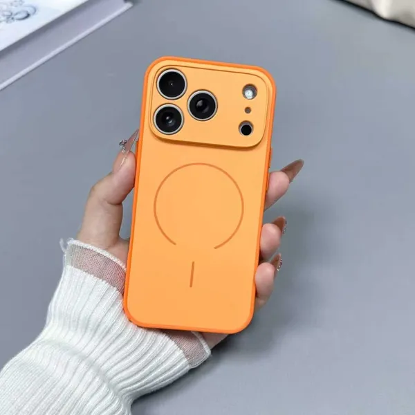 MagSafe_Compatible_Silicone_Phone_Case_with_Camera_Protection_-_Orange_Pack_Of_3