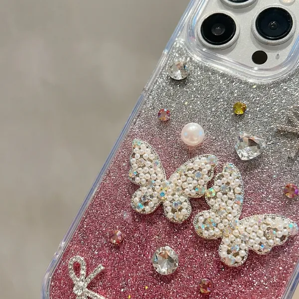 Glitter_Liquid_Butterfly_Phone_Case_with_Card_Slot_Pack_Of_3