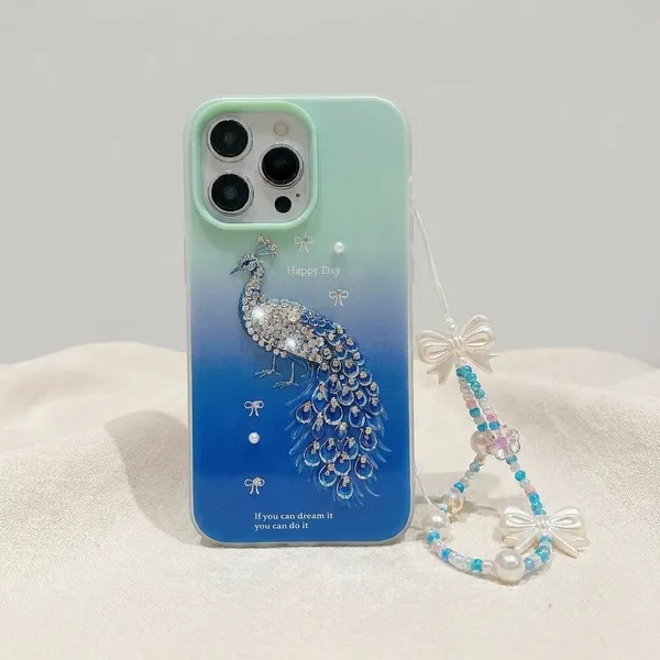 Decorative_Peacock_Phone_Case_with_Beaded_Wrist_Strap_Pack_Of_3