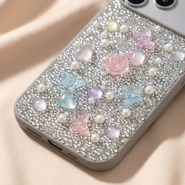 Glitter_Phone_Case_with_Floral_Design_for_iPhone_Pack_Of_3