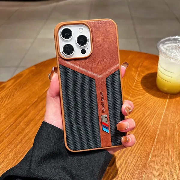 Premium_Brown_&_Black_Leather_Textured_Phone_Case_with_Card_Slot
