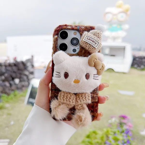 Fluffy_Teddy_Bear_Phone_Case_with_Knit_Hat_and_Pom-Pom_Pack_Of_3