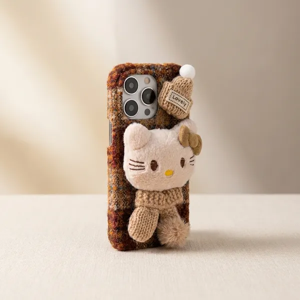 Fluffy_Teddy_Bear_Phone_Case_with_Knit_Hat_and_Pom-Pom_Pack_Of_3