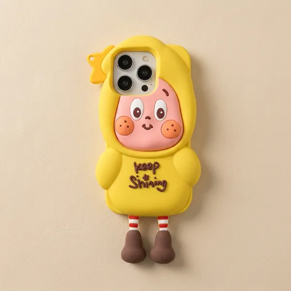 Keep_It_Shining_Yellow_Cartoon_Character_Silicone_Phone_Case_with_3D_Dangling_Legs_Pack_Of_3