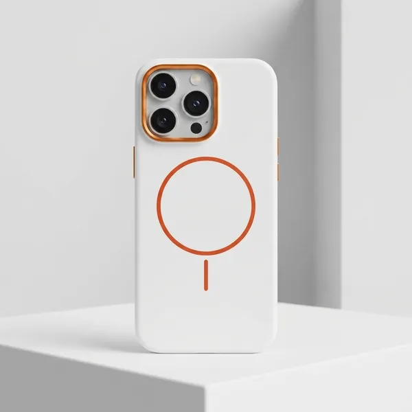MagSafe_Compatible_Phone_Case_with_Camera_Slider_Cover_-_White_with_Orange_Ring_Design_Pack_Of_3