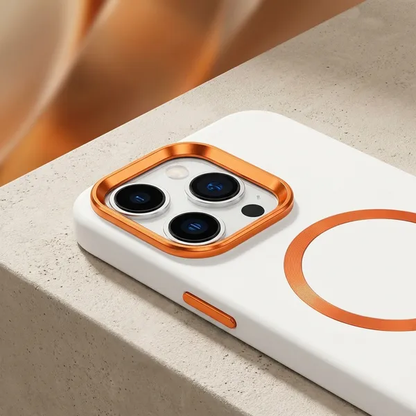 MagSafe_Compatible_Phone_Case_with_Camera_Slider_Cover_-_White_with_Orange_Ring_Design_Pack_Of_3