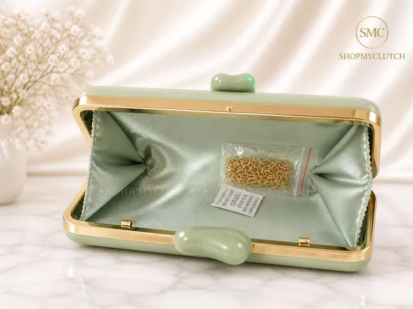 Mint_Green_Clutch_With_Gold_Chain_Strap