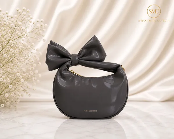 Matte_Grey_Bow_Shoulder_Bag